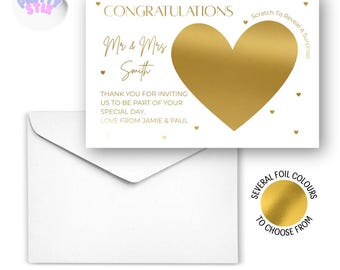 Personalised Foil Scratch Reveal Card: Wedding, Birthday, Congratulations