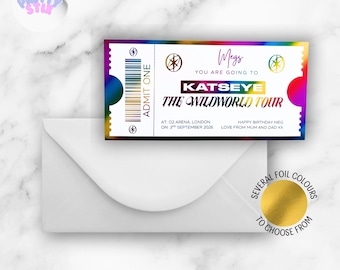 KATSEYE Tour Concert Foil Ticket  – Personalised Foil Print, K-Pop Katseye Fan Gift, Custom Concert Keepsake, Gift Idea