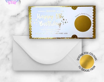 Personalised Scratch Card: Birthday Gift, Surprise, Anniversary, Custom Scratchcard