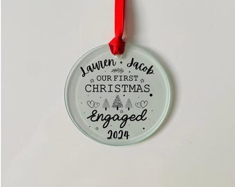Personalized Glass First Christmas Ornament – Custom Bauble Decoration