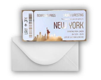 Personalised Holiday Reveal Ticket - Foiled Surprise Boarding Pass