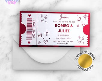 Personalised Valentine's Day Foil Ticket – Surprise Gift Reveal