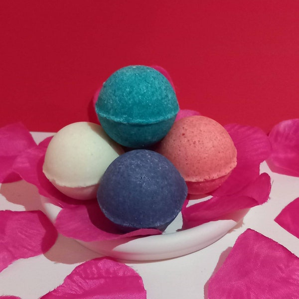 Vegan bath bombs set of 5, bath bombs, Valentine's Day, lovers, gift, rose, lemon, lavender, rosemary, vanilla, cinnamon, orange