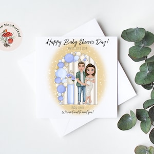 Cartão de chá de bebê personalizado Blue Baby Boy