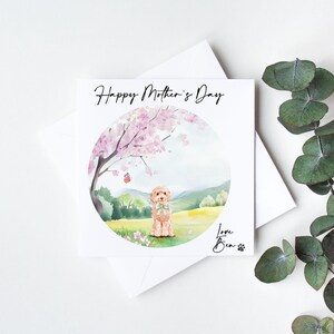 Apricot Cavapoo Muttertagskarte - Personalisiert - Cavapoochon - Cavapoo - Muttertagssonntag - Vom Hund - Hundemama Geschenk