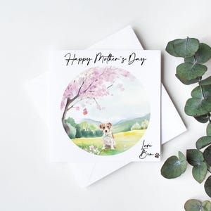 Carte Jack Russell pour la fête des mères - personnalisée - dimanche des mères - de la part du chien - cadeau chien pour maman -