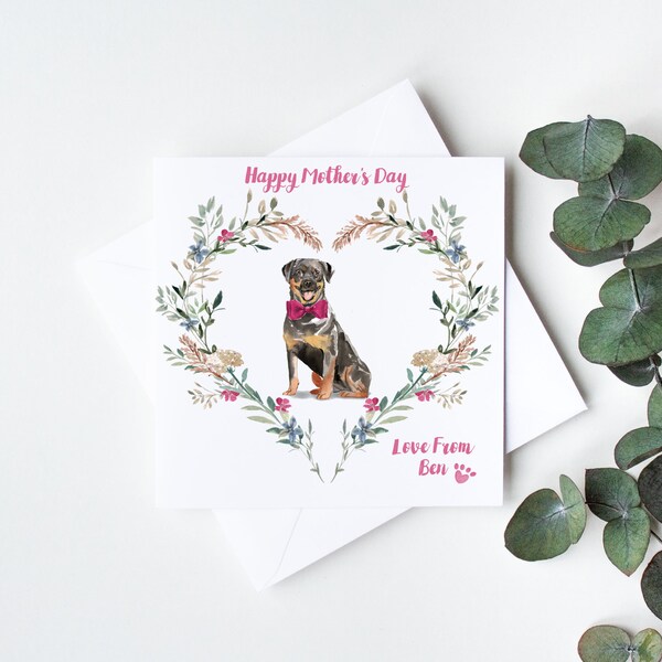 Personalised Rottweiler Mother's Day Card
