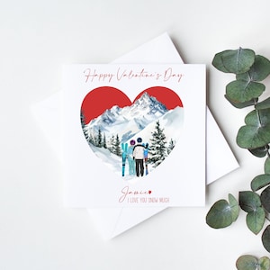 Gepersonaliseerde Valentijnsdagkaart voor skikoppels
