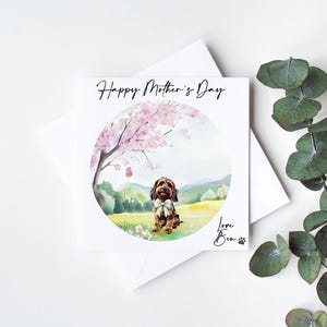 Sable Cockapoo Muttertagskarte - Personalisiert - Schwarz und Hellbraun - Cockapoo - Muttersonntag - Vom Hund - Hundemama Geschenk