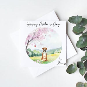 Cartão de Dia das Mães Boxer - Personalizado - Domingo das Mães - Do Cachorro - Presente para Mãe de Cachorro -