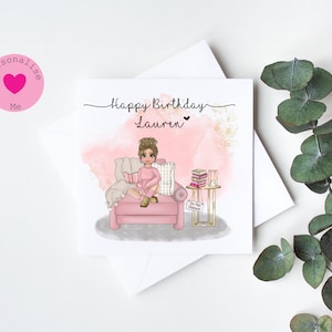 Tarjeta de cumpleaños personalizada para amantes de la lectura de libros / Tarjeta de cumpleaños personalizada