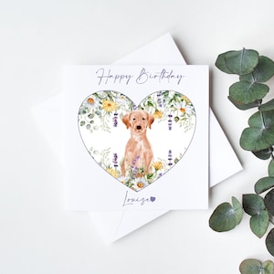 Carte d'anniversaire personnalisée renard roux - carte d'anniversaire chien - carte d'anniversaire - joyeux anniversaire