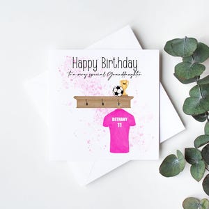Carte d'anniversaire personnalisée avec maillot de football - Pour fille - Pour petite-fille - Pour nièce