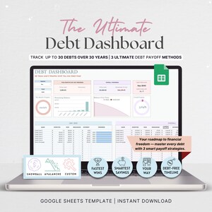 Debt Payoff Tracker | Google Sheets Template, Snowball Avalanche Method (Digital Download)