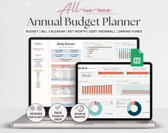 Annual Budget Planner | Google Sheets Template (Digital Download)