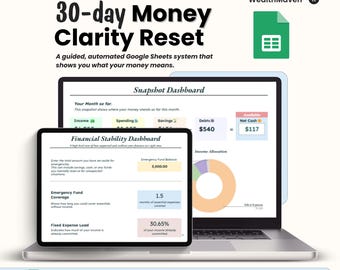 Money Clarity Reset | Guided Budget Google Sheets (Digital Download)