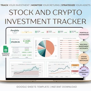 Stock Crypto Investment Tracker Spreadsheet Trading Journal Tracker Crypto Watchlist Personal Finance Planner Google Sheets Budget Template