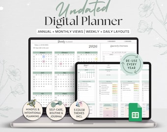 2026 Digital Planner for Google Sheets | Habit & Goal Tracker (Digital Download)