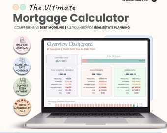 Sjabloon hypotheekcalculator | Betalingstracker vastgoedplanning | Schuldenschema | Modellering van leningen en aflossingen | Google Spreadsheets