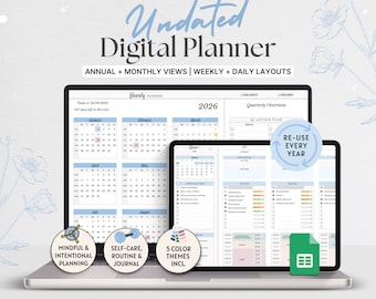 Blue Style Digital Planner | Google Sheets To-Do Tracker (PDF)