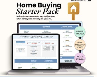 Home Buying Budget Planner | Affordability Calculator, Google Sheets (Digital Download)