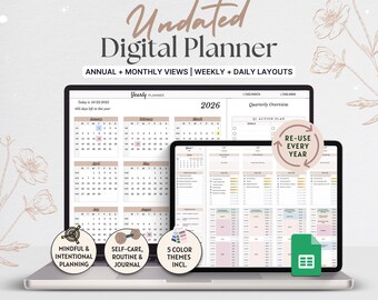2026 Digital Planner | Google Sheets, Task Tracker (Digital Download)