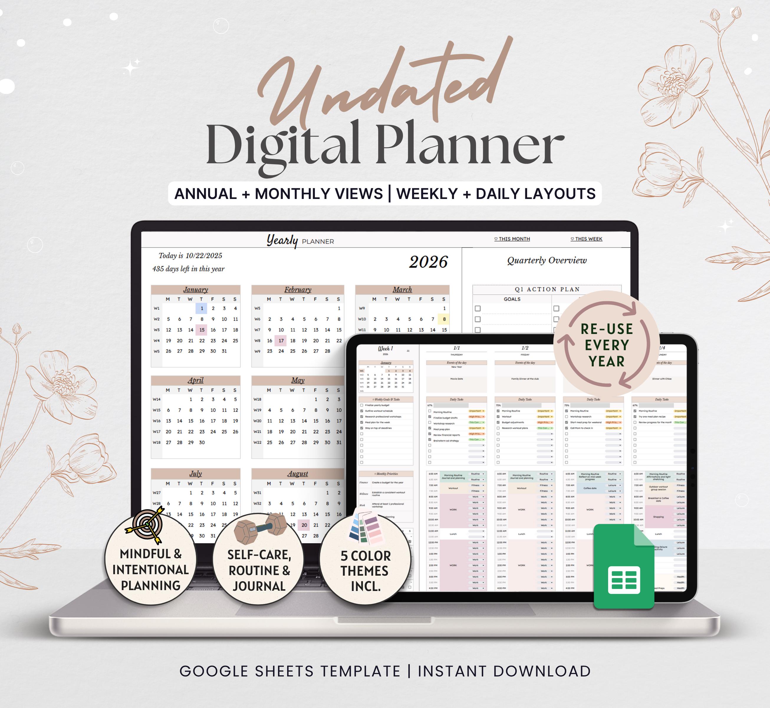 2026 Digital Planner | Google Sheets, Task Tracker (digital Download ...