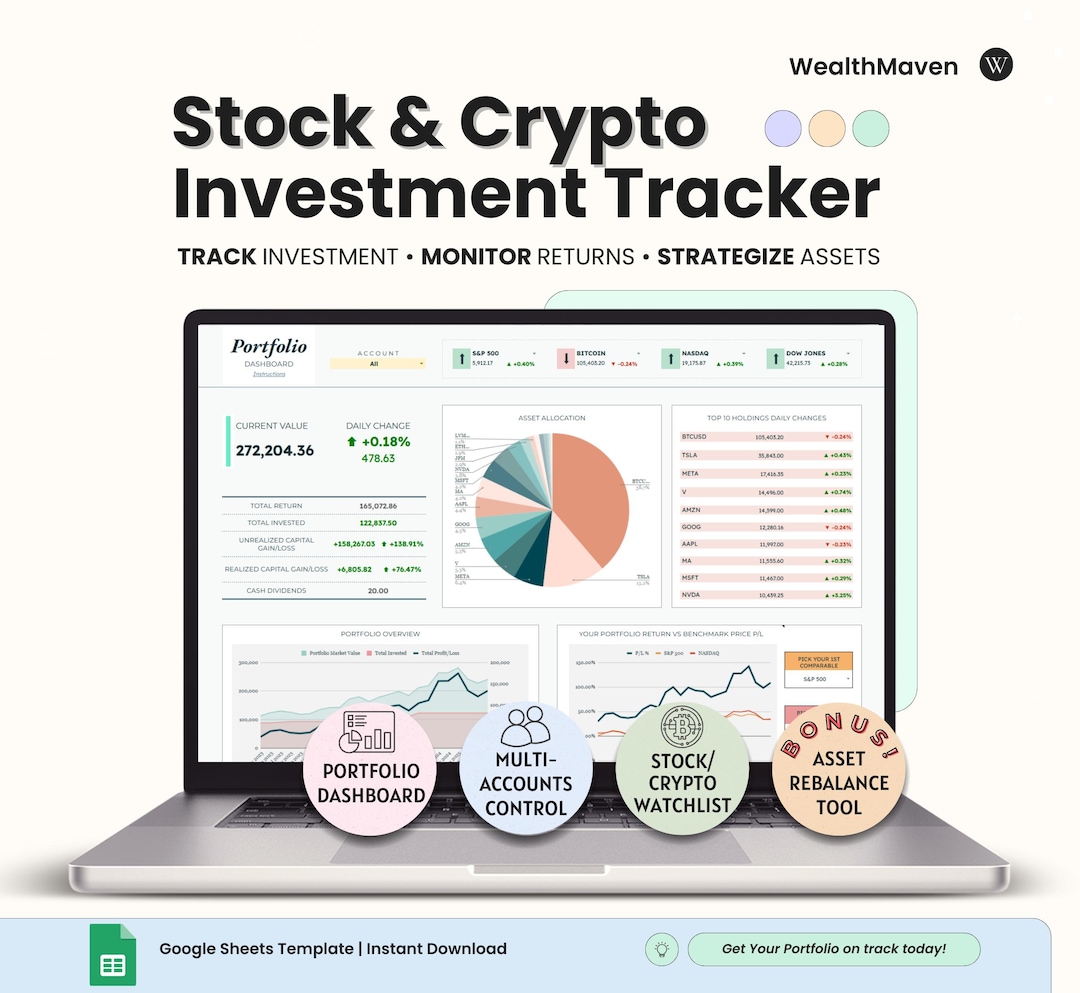 Stock & Crypto Investment Tracker | Portfolio Tracker (digital) - Etsy