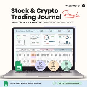 Simple Trading Journal | Beginner Friendly Trade Log Strategy Tracker | Market Diary & Investment Planner | Google Sheets Template