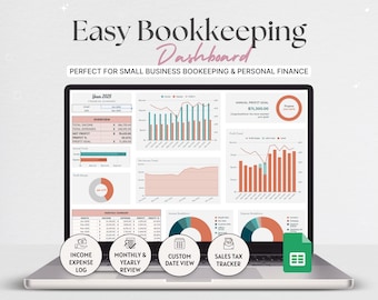 Small Business Bookkeeping Template, Income Expense Tracker (Google Sheets)