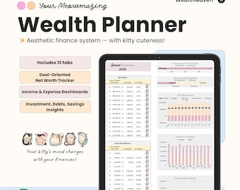 Interactive Wealth Planner Dashboard: Kitty Financial Tracker (Google Sheets)