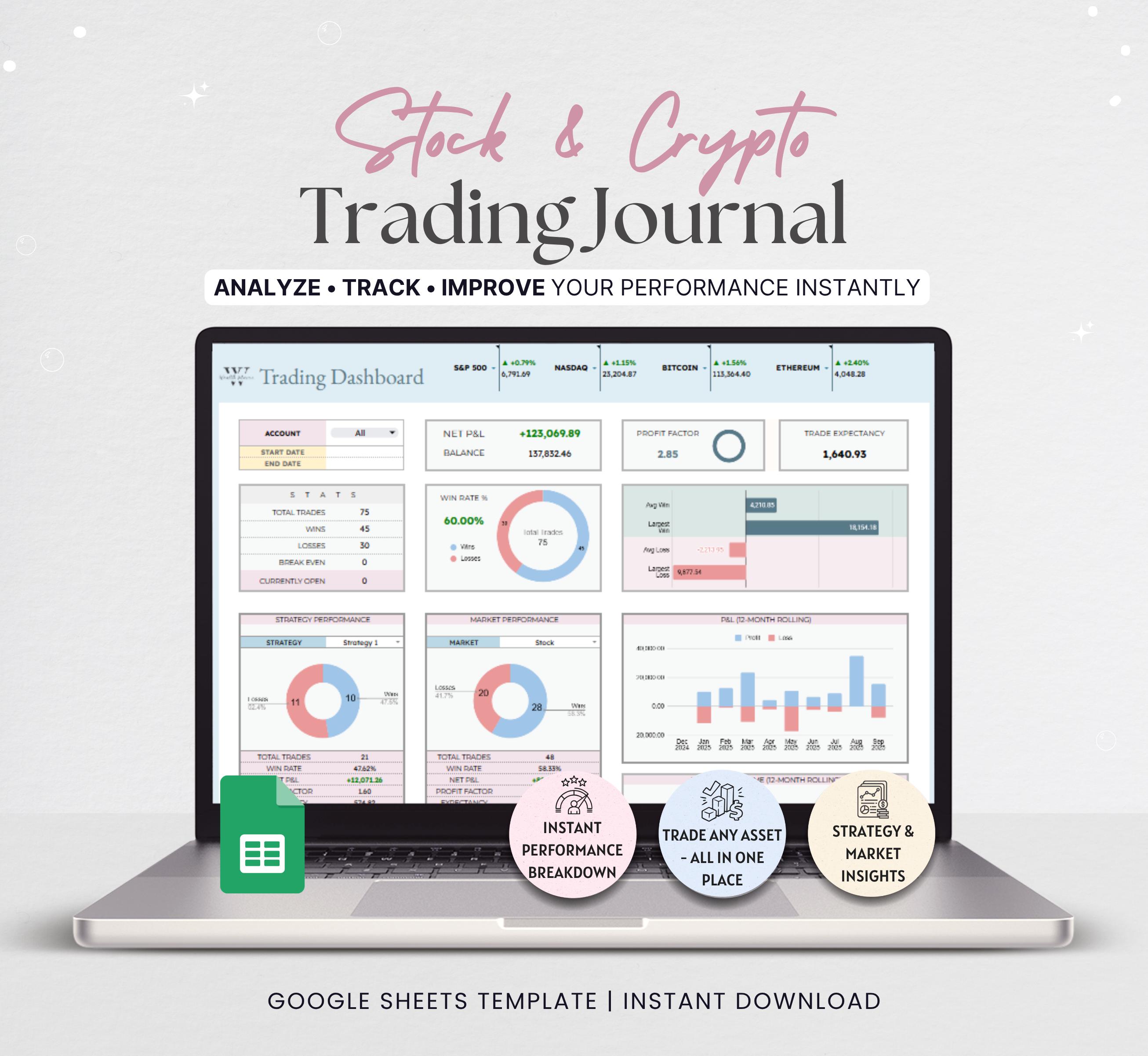 Margin Trading Cryptocurrency Trading Short Long 2025 Stock Crypto Trading  Journal Day Trading Log Strategy Tracker