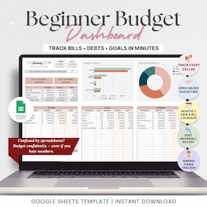 Monthly Budget Template Google Sheets | Simple Budget Spreadsheet for Beginners | Income Expense Tracker | Personal Finance Planner
