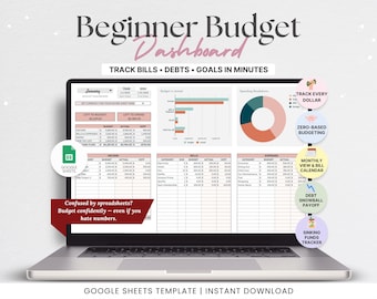 Monthly Budget Template Google Sheets | Simple Budget Spreadsheet for Beginners | Income Expense Tracker | Personal Finance Planner