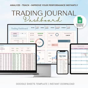 Diario de trading de acciones y criptomonedas Registro de trading diario Estrategia Rastreador de acciones Lista de seguimiento de criptomonedas Finanzas personales Hojas de cálculo de Google Plantilla de inversión