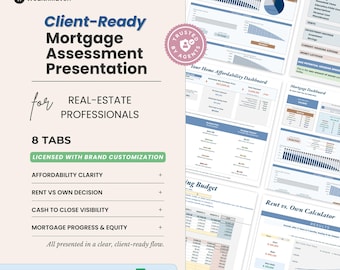Real Estate Client Presentation Spreadsheet | Google Sheets Affordability Calculator