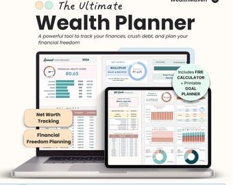 Wealth Planner Spreadsheet - FIRE Tracker and Budget Dashboard