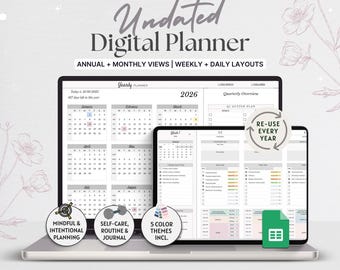 Digital Planner Google Sheets | Weekly, Monthly, Daily Organizer (PDF)