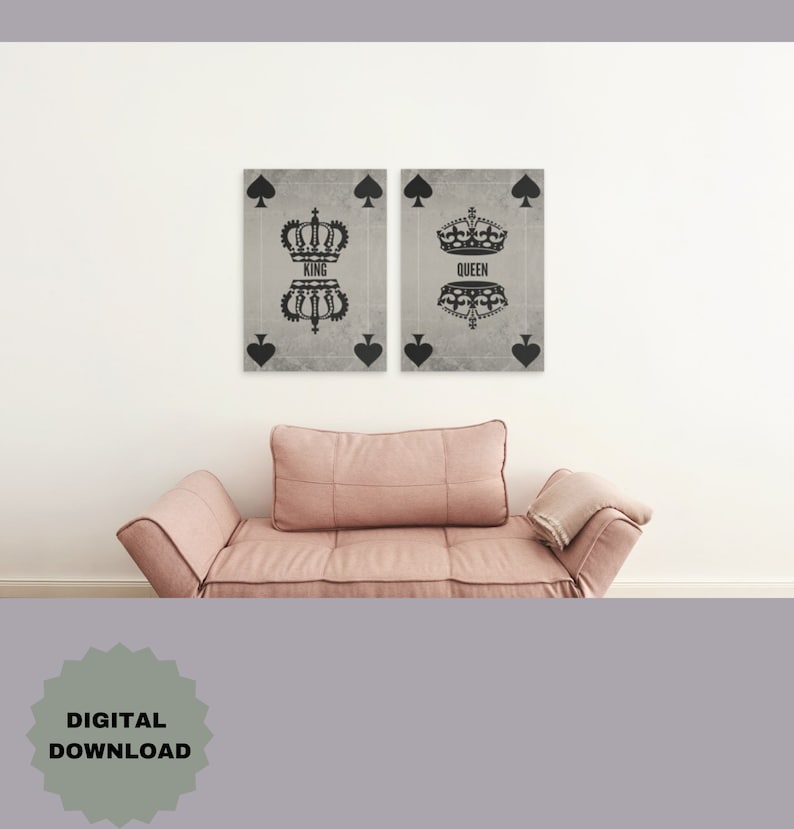 2 Piece King and Queen Wall Art Etsy