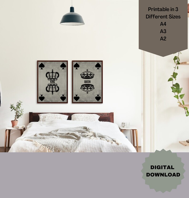 2 Piece King and Queen Wall Art Etsy