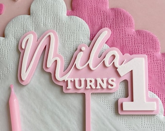 Topper de pastel personalizado 3D impreso pastel topper número pastel topper 1er cumpleaños un pastel topper 1er cumpleaños pastel topper pastel topper edad