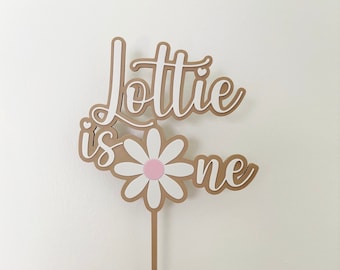 Adorno para tarta de margarita personalizado, adorno para tarta de flores impreso en 3D, adorno para tarta de un año, adorno para tarta de primer cumpleaños, decoración para tarta de margaritas.