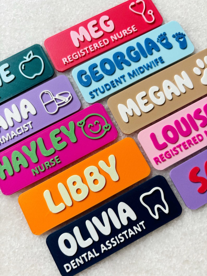 Personalised Name Badge, Registered Nurse Name Badge, Custom Name Badge, Fun Badges Badges Magnetic, Badge teacher, Badge midwife, Name Tag image 2