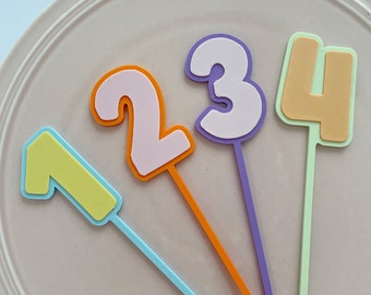 Adorno para tarta impreso en 3D personalizado / Adorno para tarta de cumpleaños / Adorno para tarta con número / Adorno para tarta número 1 / Adorno para tarta infantil /
