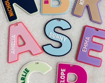 Custom Alphabet Bag Tag • Personalised Name Keyring for Kids | School & Daycare Backpack Tag