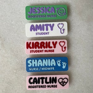 Personalised Name Badge, Registered Nurse Name Badge, Custom Name Badge, Fun Badges Badges Magnetic, Badge teacher, Badge midwife, Name Tag image 3