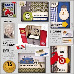 Sofortiger Download SVG-Dateien MAN Maskuline Karten, Geburtstagskarten für Männer, svg Popup-Karten, svg Workbench-Karte, Mint-Geschenkkartenhalter