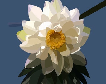 Water Lily Drawing | Flower Painting | Water Lily Print