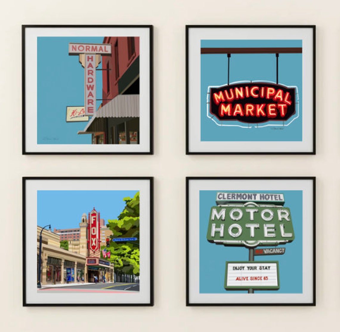 Normal Hardware Sign Print Hilo Bar Sign Print Vintage Neon Sign Print