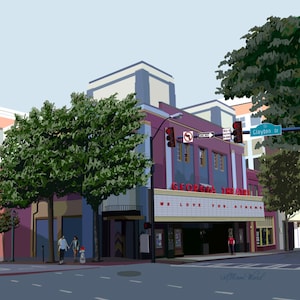 The Georgia Theater Print | Athens Music Venue Artwork |  GA Theater Painting | Athens GA Print | Personalized GA Theater
